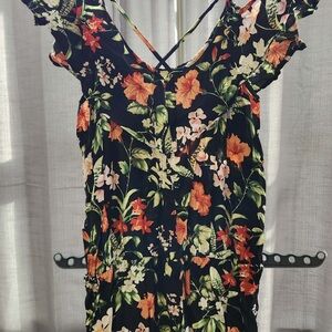 Kori Black and Orange Floral Dress